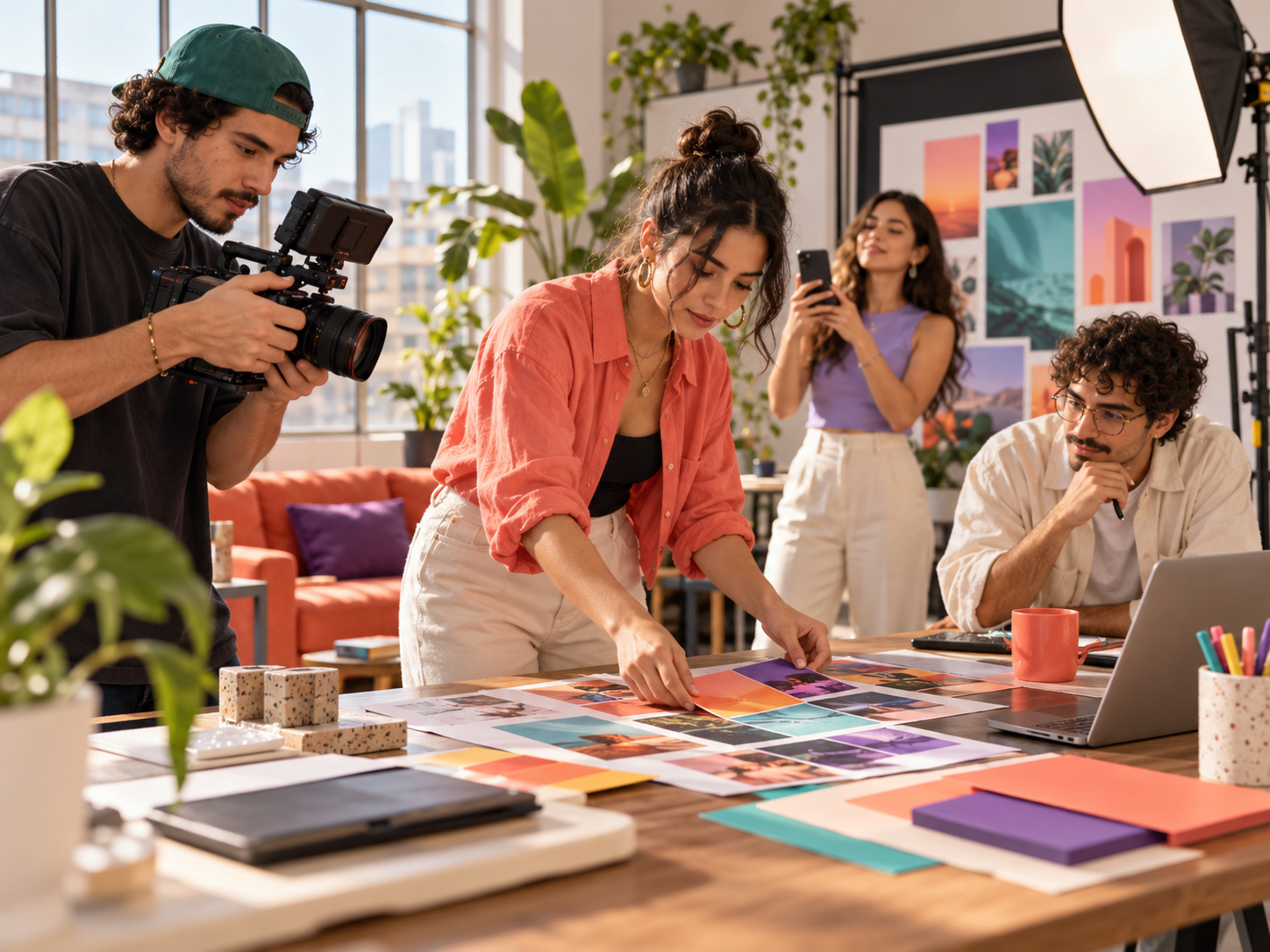 Equipo de Al Toke produciendo contenido para redes